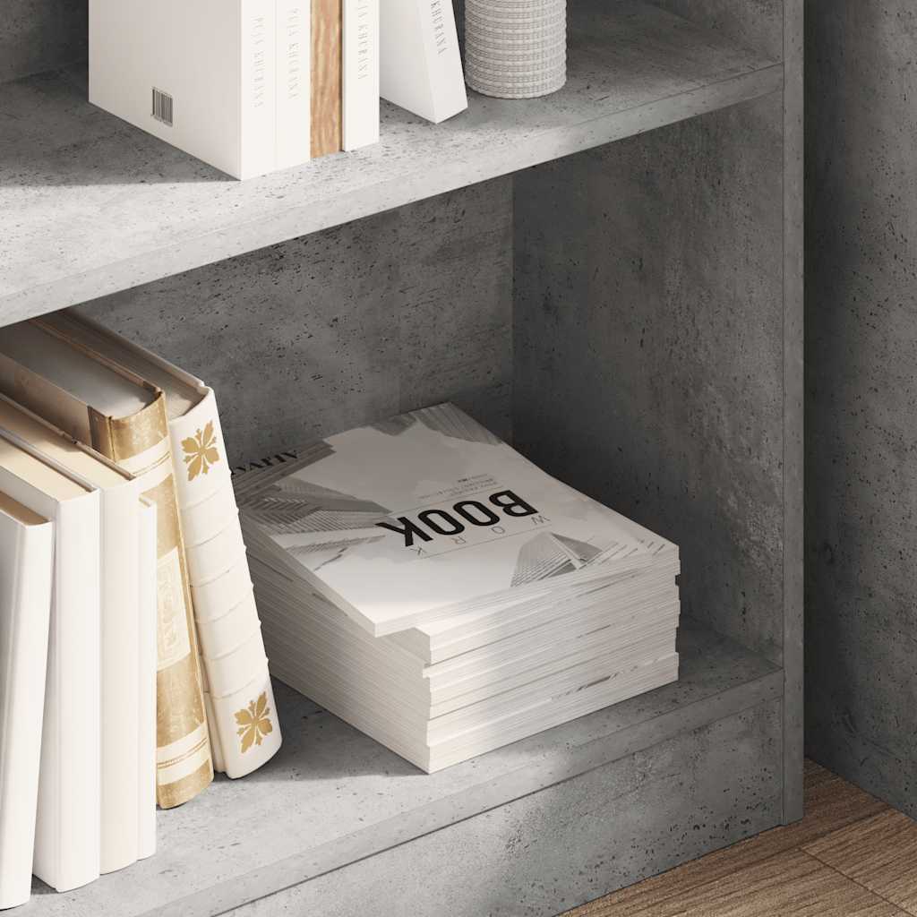vidaXL Bookcase Concrete Grey 80x24x75 cm Engineered Wood