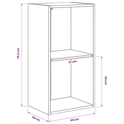 vidaXL Bookcase Sonoma Oak 40x30x76,5 cm Engineered Wood - Brown