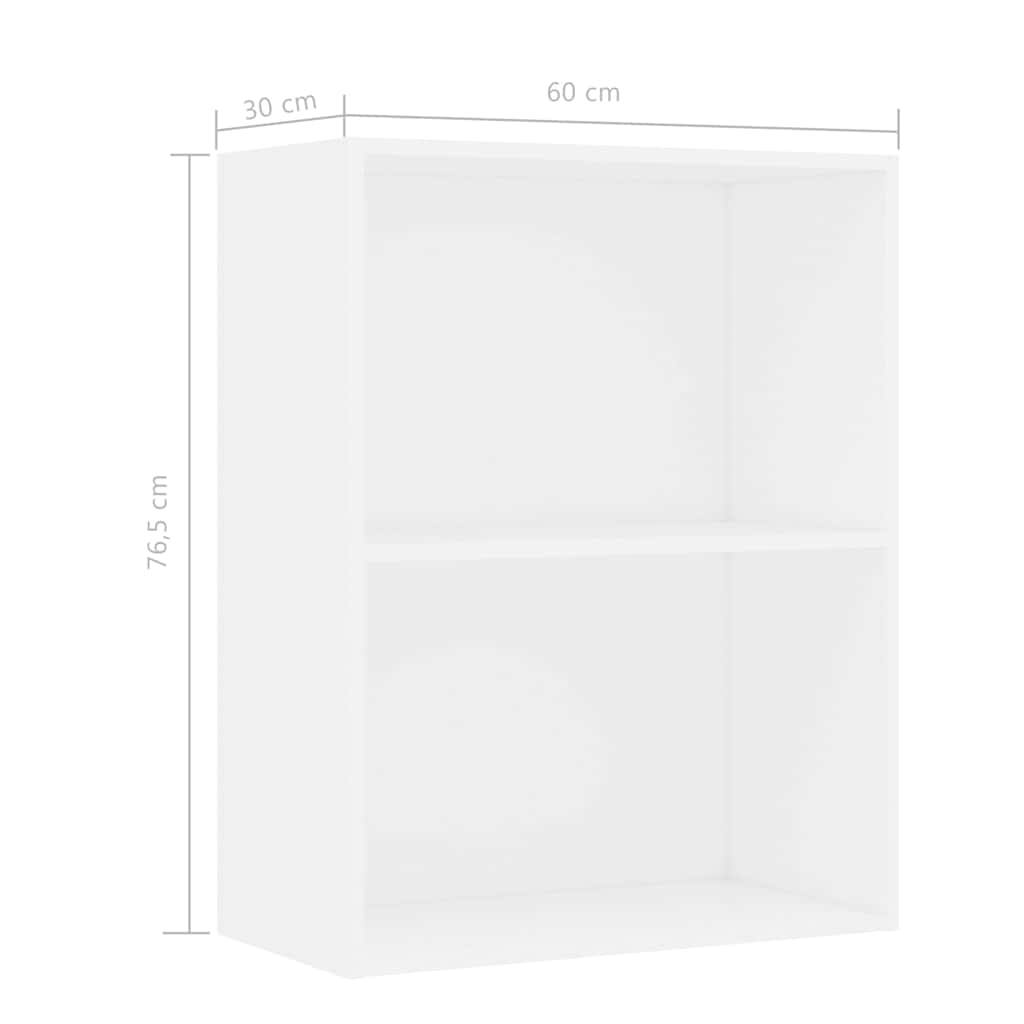 vidaXL Bookcase White 60x30x76,5 cm Engineered Wood