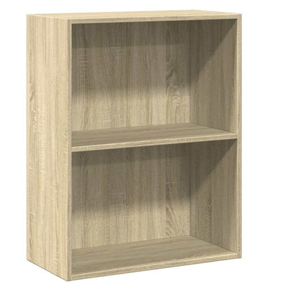 vidaXL Bookcase Sonoma Oak 60x30x76,5 cm Engineered Wood - Brown - Medium