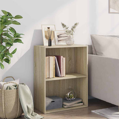 vidaXL Bookcase Sonoma Oak 60x30x76,5 cm Engineered Wood - Brown - Medium