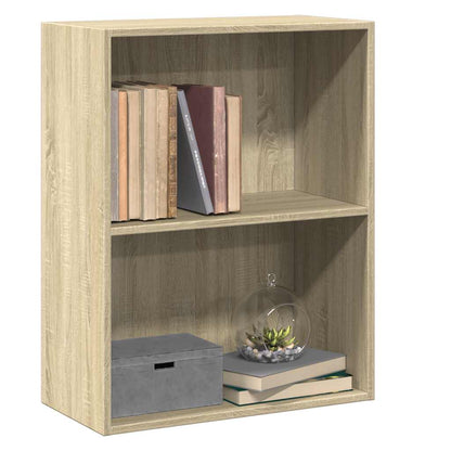 vidaXL Bookcase Sonoma Oak 60x30x76,5 cm Engineered Wood - Brown - Medium