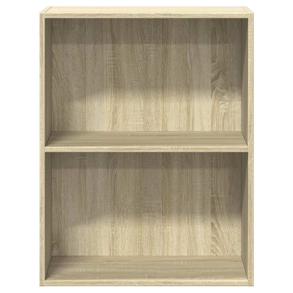 vidaXL Bookcase Sonoma Oak 60x30x76,5 cm Engineered Wood - Brown - Medium