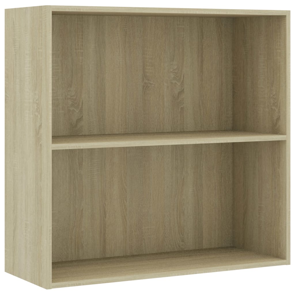 vidaXL Bookcase Sonoma Oak 80x30x76,5 cm Engineered Wood - Brown