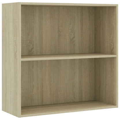vidaXL Bookcase Sonoma Oak 80x30x76,5 cm Engineered Wood - Brown