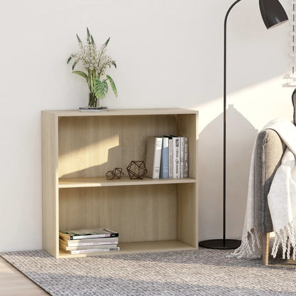 vidaXL Bookcase Sonoma Oak 80x30x76,5 cm Engineered Wood - Brown