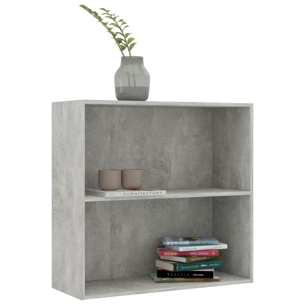 vidaXL Bookcase Concrete Grey 80x30x76,5 cm Engineered Wood