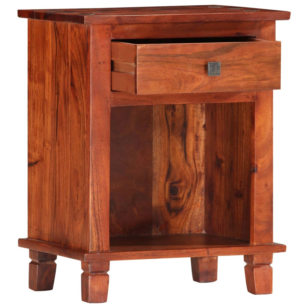 vidaXL Bedside Cabinet 40x30x50 cm Solid Acacia Wood - Brown