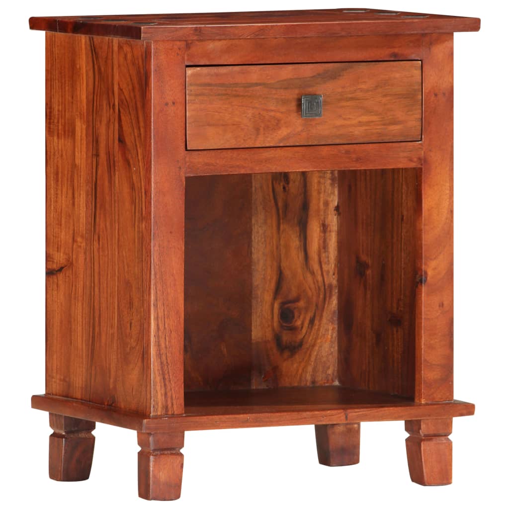 vidaXL Bedside Cabinet 40x30x50 cm Solid Acacia Wood - Brown