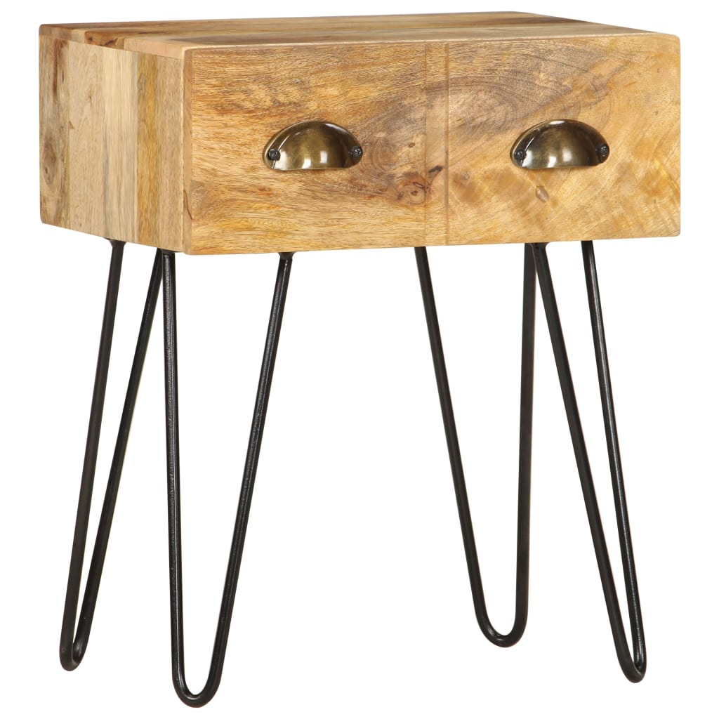 vidaXL Bedside Cabinet 40x30x50 cm Solid Mango Wood - Brown - 60434