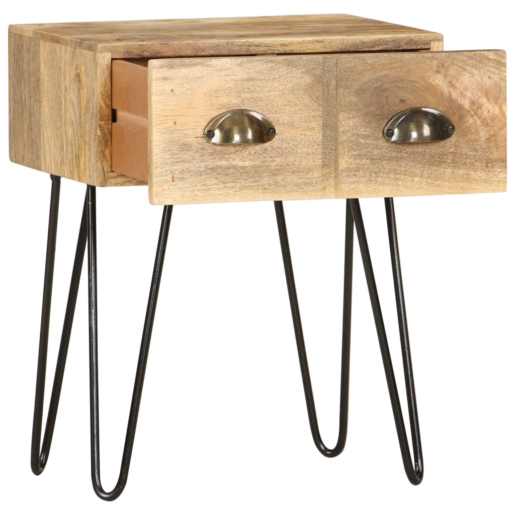 vidaXL Bedside Cabinet 40x30x50 cm Solid Mango Wood - Brown - 60434