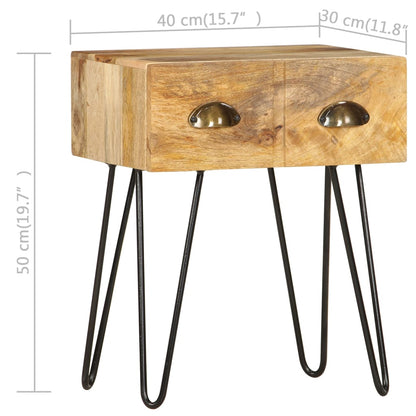 vidaXL Bedside Cabinet 40x30x50 cm Solid Mango Wood - Brown - 60434