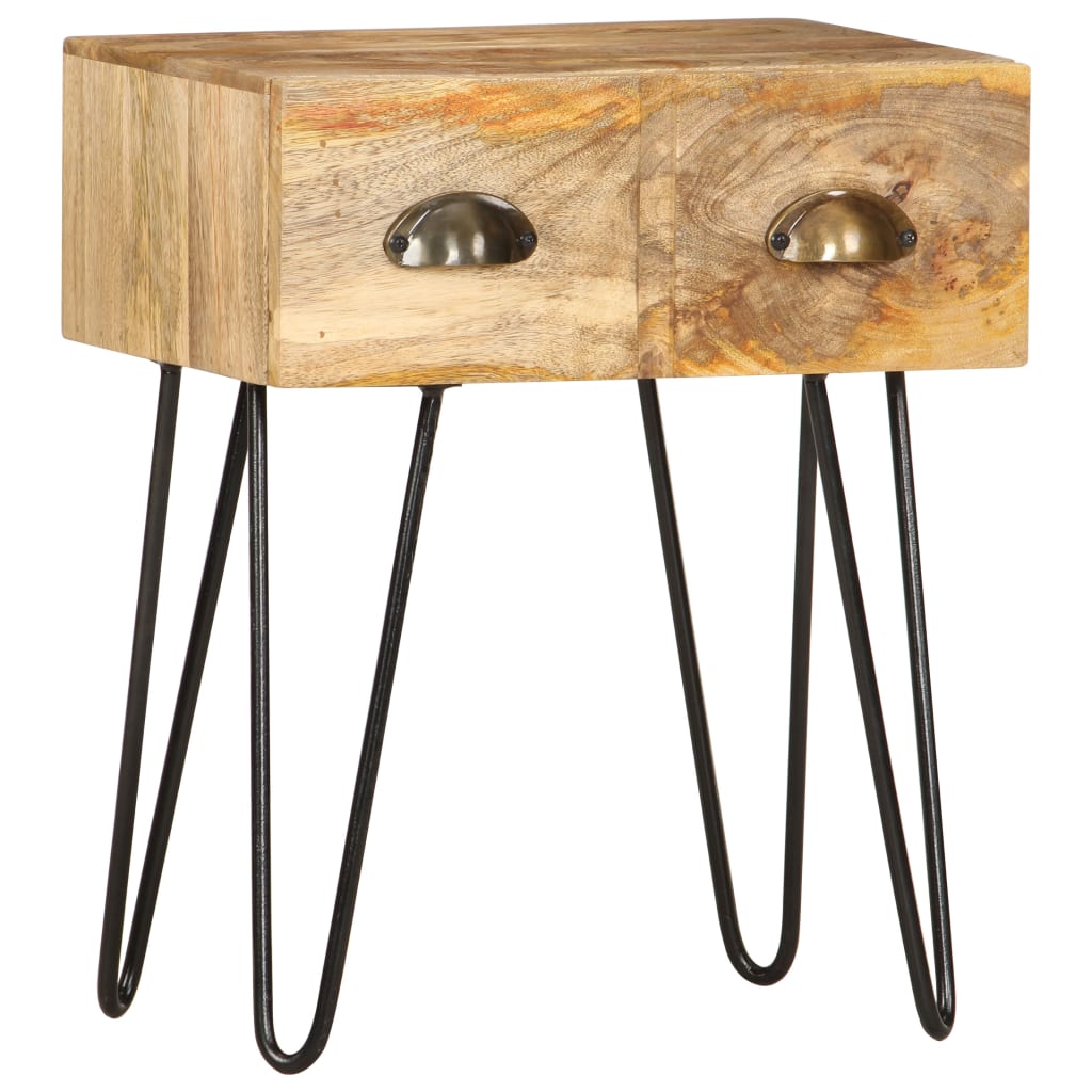 vidaXL Bedside Cabinet 40x30x50 cm Solid Mango Wood - Brown - 60434