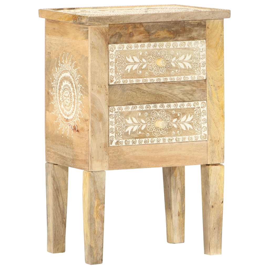 vidaXL Hand Painted bedside Cabinet 40x30x60 cm Solid Mango Wood - Brown