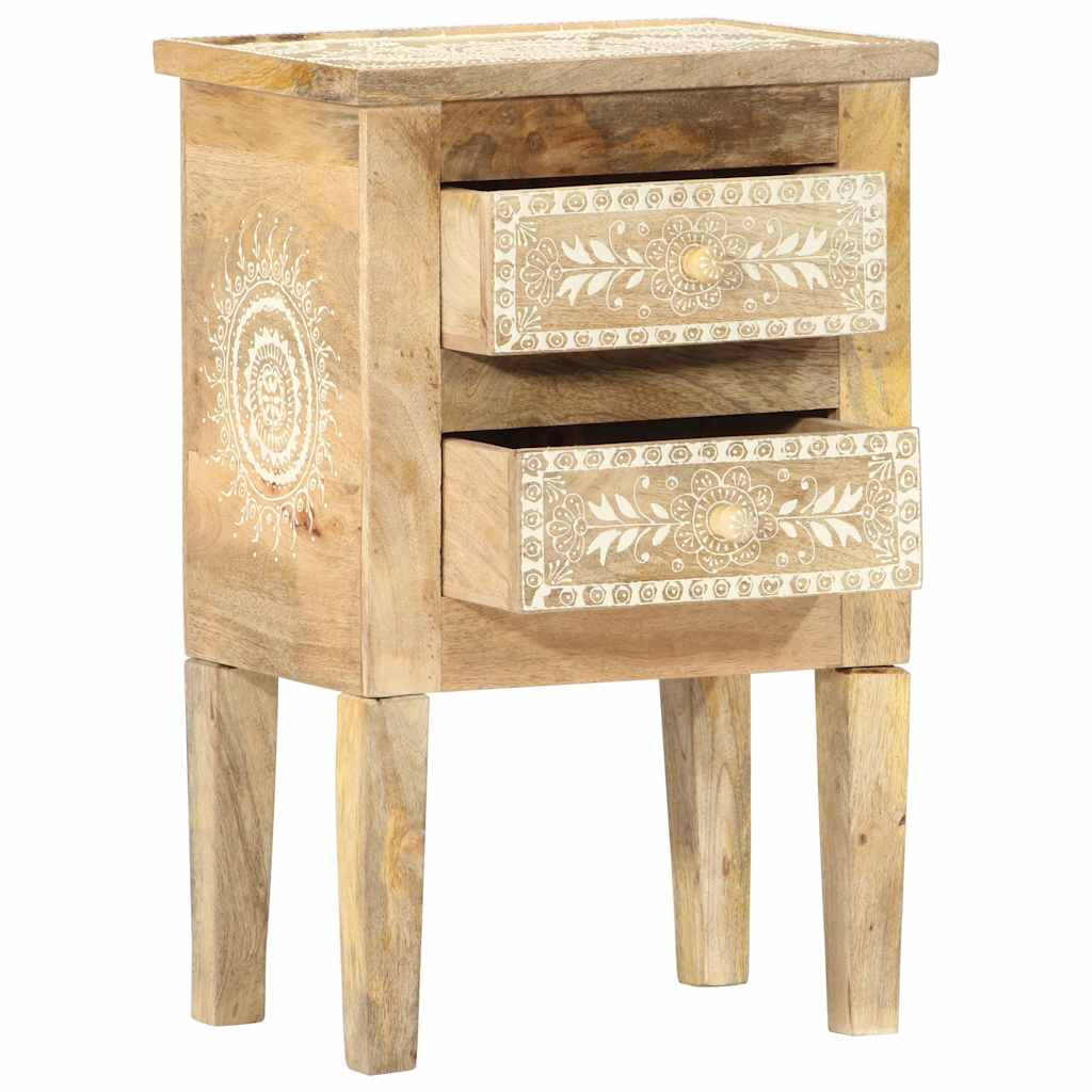 vidaXL Hand Painted bedside Cabinet 40x30x60 cm Solid Mango Wood - Brown
