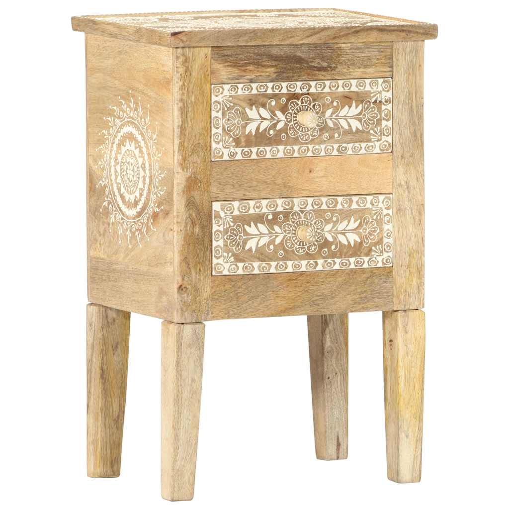 vidaXL Hand Painted bedside Cabinet 40x30x60 cm Solid Mango Wood - Brown