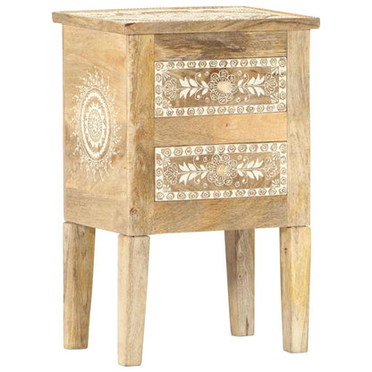 vidaXL Hand Painted bedside Cabinet 40x30x60 cm Solid Mango Wood - Brown