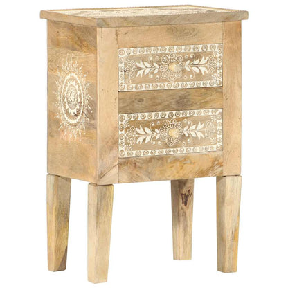 vidaXL Hand Painted bedside Cabinet 40x30x60 cm Solid Mango Wood - Brown