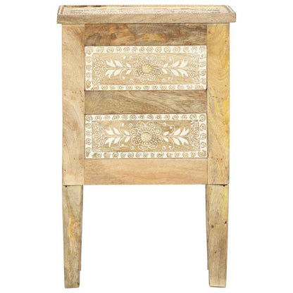 vidaXL Hand Painted bedside Cabinet 40x30x60 cm Solid Mango Wood - Brown