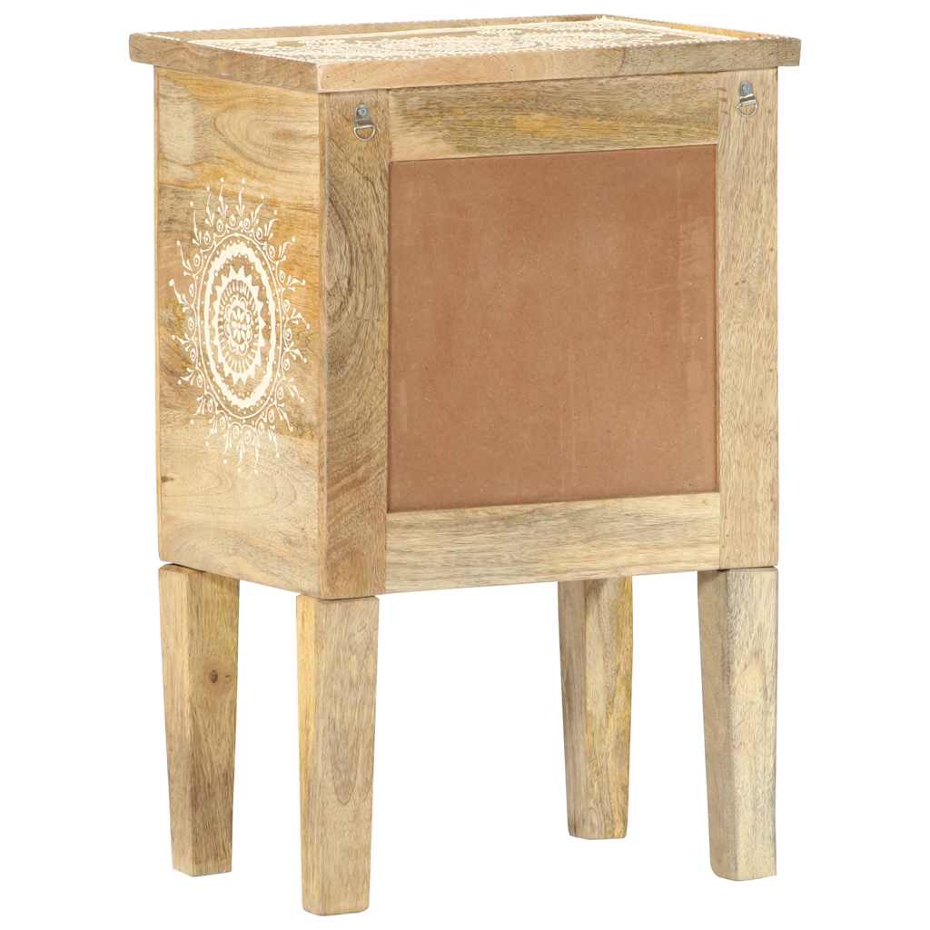 vidaXL Hand Painted bedside Cabinet 40x30x60 cm Solid Mango Wood - Brown