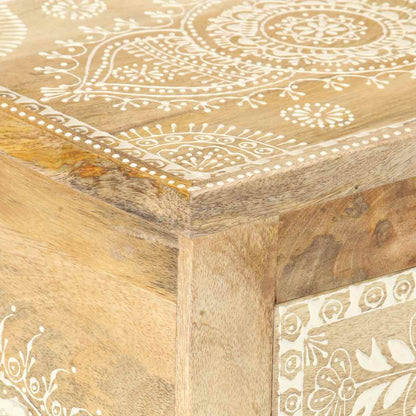 vidaXL Hand Painted bedside Cabinet 40x30x60 cm Solid Mango Wood - Brown