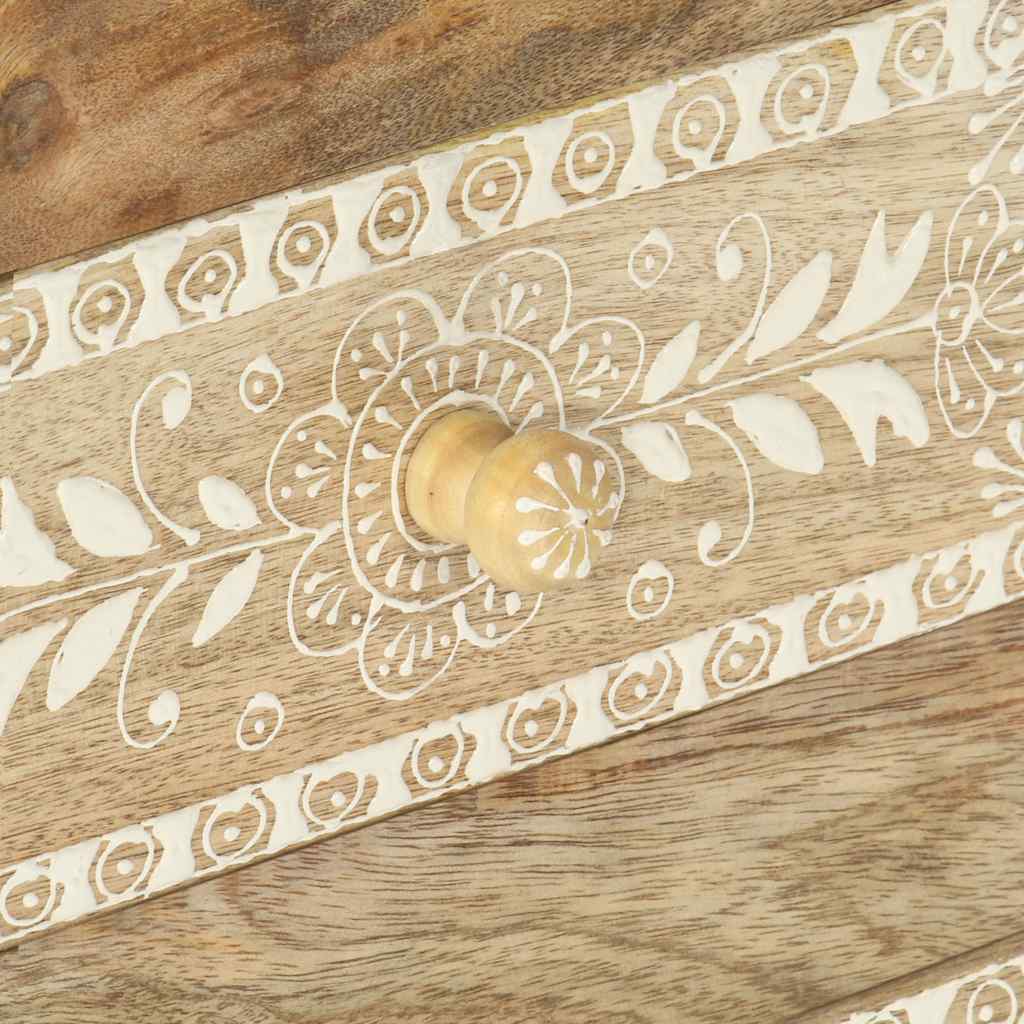 vidaXL Hand Painted bedside Cabinet 40x30x60 cm Solid Mango Wood - Brown