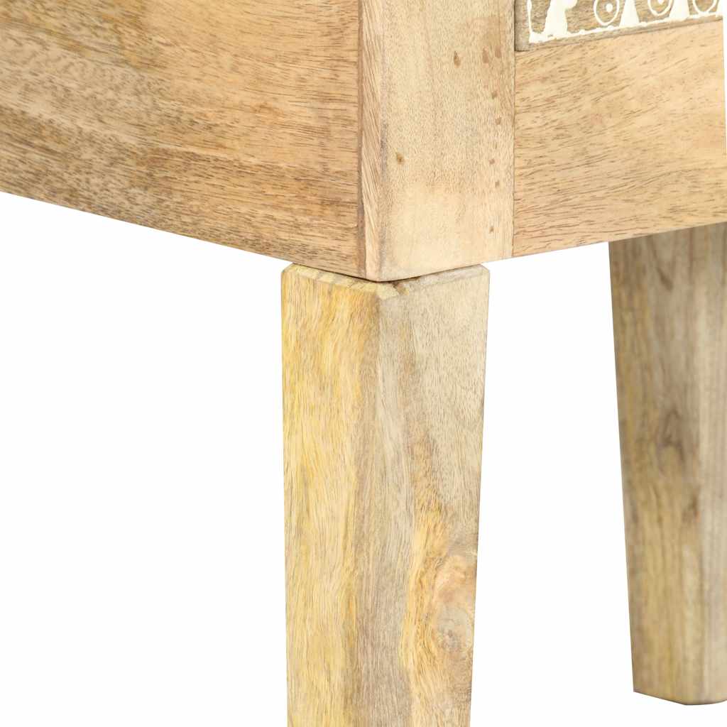 vidaXL Hand Painted bedside Cabinet 40x30x60 cm Solid Mango Wood - Brown