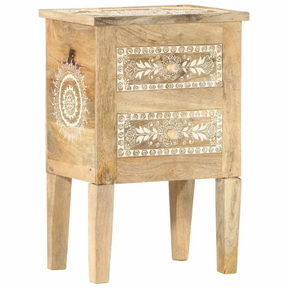 vidaXL Hand Painted bedside Cabinet 40x30x60 cm Solid Mango Wood - Brown