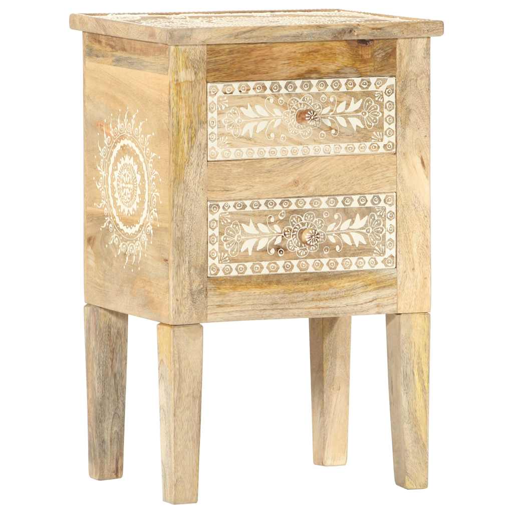vidaXL Hand Painted bedside Cabinet 40x30x60 cm Solid Mango Wood - Brown