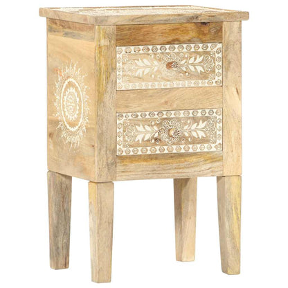 vidaXL Hand Painted bedside Cabinet 40x30x60 cm Solid Mango Wood - Brown