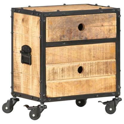 vidaXL Bedside Cabinet 40x30x50 cm Rough Mango Wood - Brown - Medium