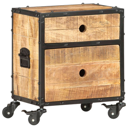 vidaXL Bedside Cabinet 40x30x50 cm Rough Mango Wood - Brown - Medium