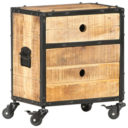 vidaXL Bedside Cabinet 40x30x50 cm Rough Mango Wood - Brown - Medium