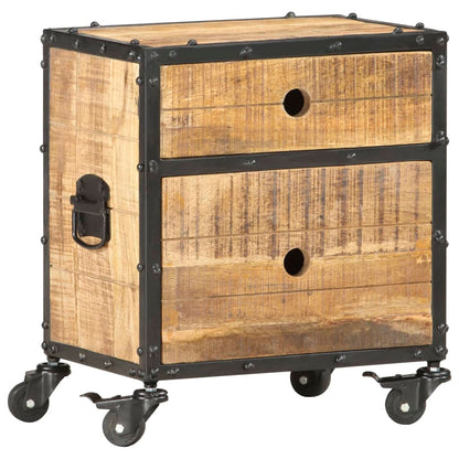 vidaXL Bedside Cabinet 40x30x50 cm Rough Mango Wood - Brown - Medium