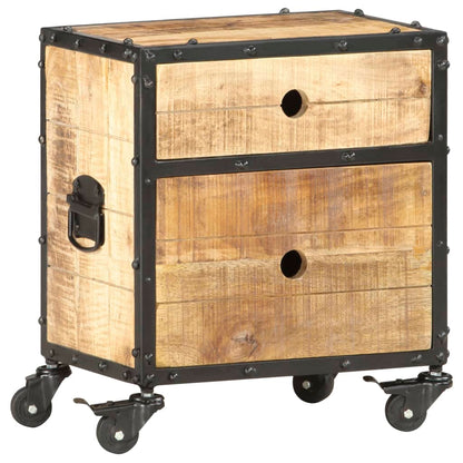 vidaXL Bedside Cabinet 40x30x50 cm Rough Mango Wood - Brown - Medium