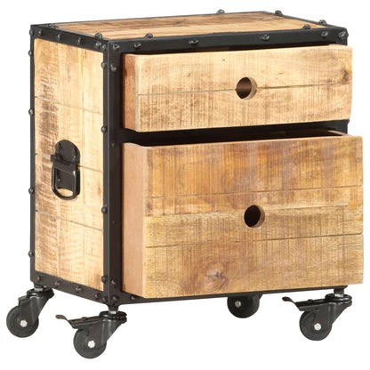 vidaXL Bedside Cabinet 40x30x50 cm Rough Mango Wood - Brown - Medium