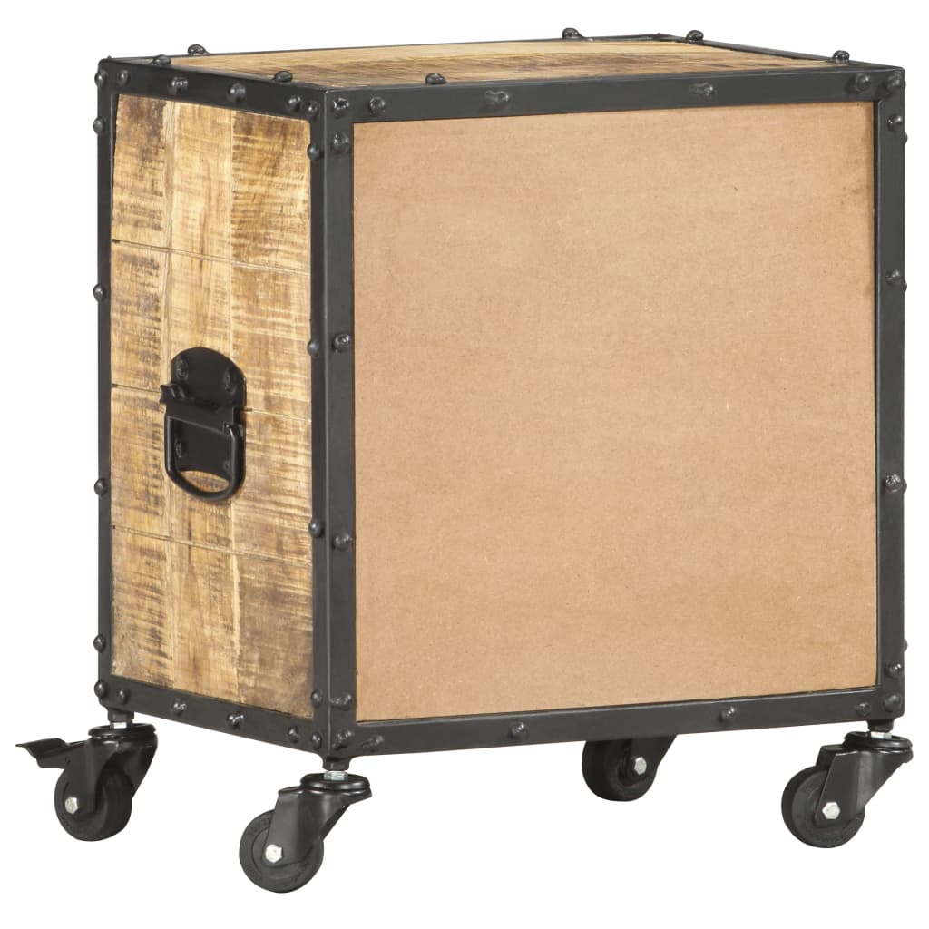 vidaXL Bedside Cabinet 40x30x50 cm Rough Mango Wood - Brown - Medium
