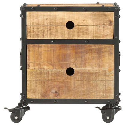 vidaXL Bedside Cabinet 40x30x50 cm Rough Mango Wood - Brown - Medium