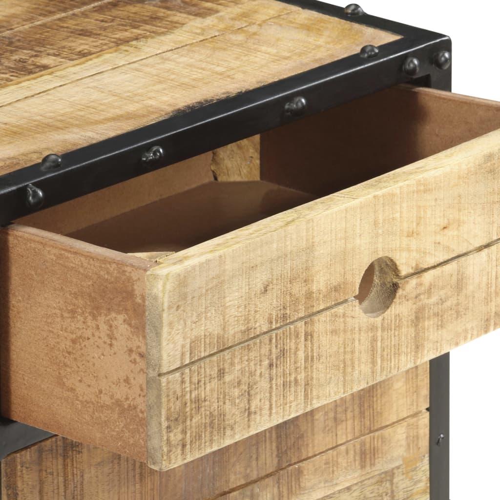 vidaXL Bedside Cabinet 40x30x50 cm Rough Mango Wood - Brown - Medium