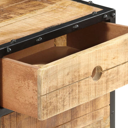 vidaXL Bedside Cabinet 40x30x50 cm Rough Mango Wood - Brown - Medium