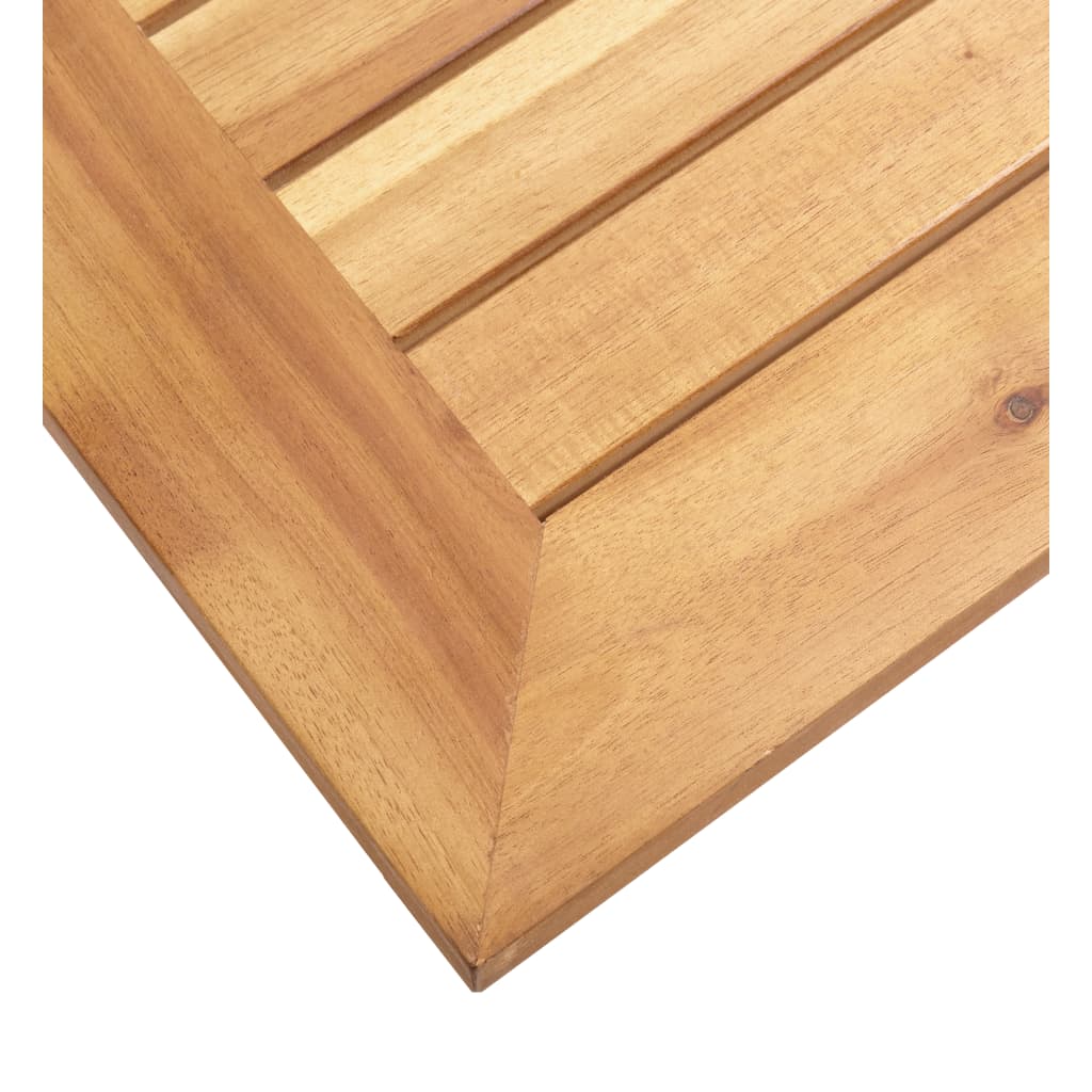 vidaXL Garden Side Table 45x45x38 cm Solid Acacia Wood and Stainless Steel - Brown
