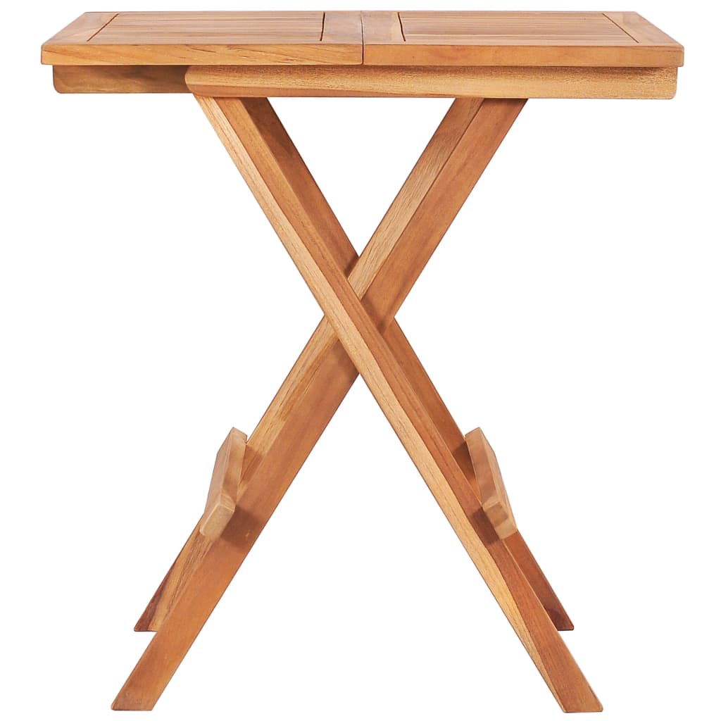 vidaXL Folding Bistro Table 60x60x65 cm Solid Teak Wood - Brown