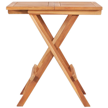 vidaXL Folding Bistro Table 60x60x65 cm Solid Teak Wood - Brown