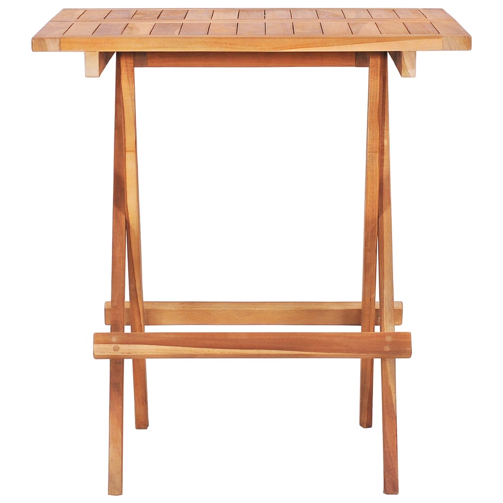 vidaXL Folding Bistro Table 60x60x65 cm Solid Teak Wood - Brown