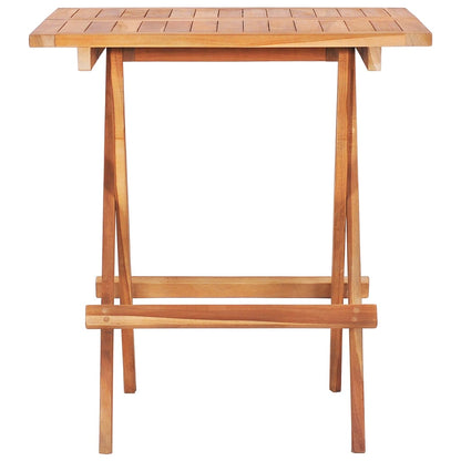 vidaXL Folding Bistro Table 60x60x65 cm Solid Teak Wood - Brown