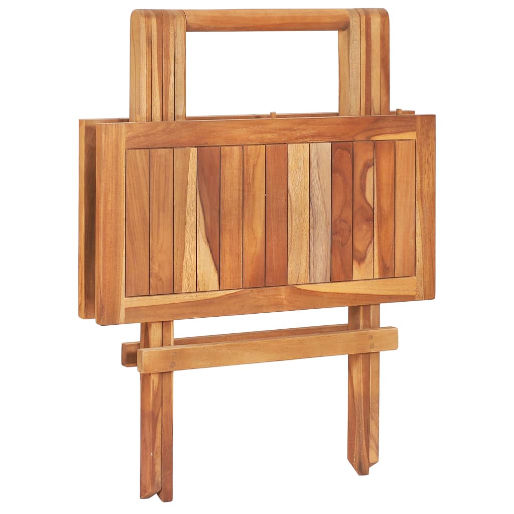 vidaXL Folding Bistro Table 60x60x65 cm Solid Teak Wood - Brown