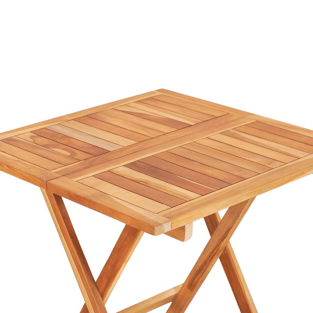 vidaXL Folding Bistro Table 60x60x65 cm Solid Teak Wood - Brown