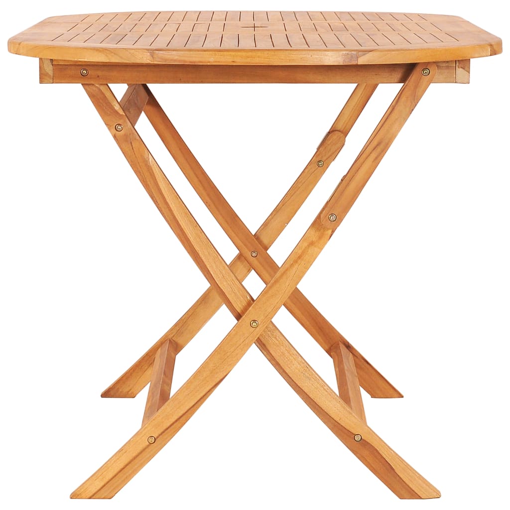 vidaXL Folding Garden Table 160x80x75 cm Solid Teak Wood - Brown