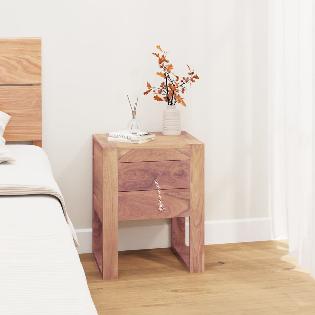 vidaXL Bedside Cabinet 40x30x50 cm Solid Teak Wood - Brown - 60479