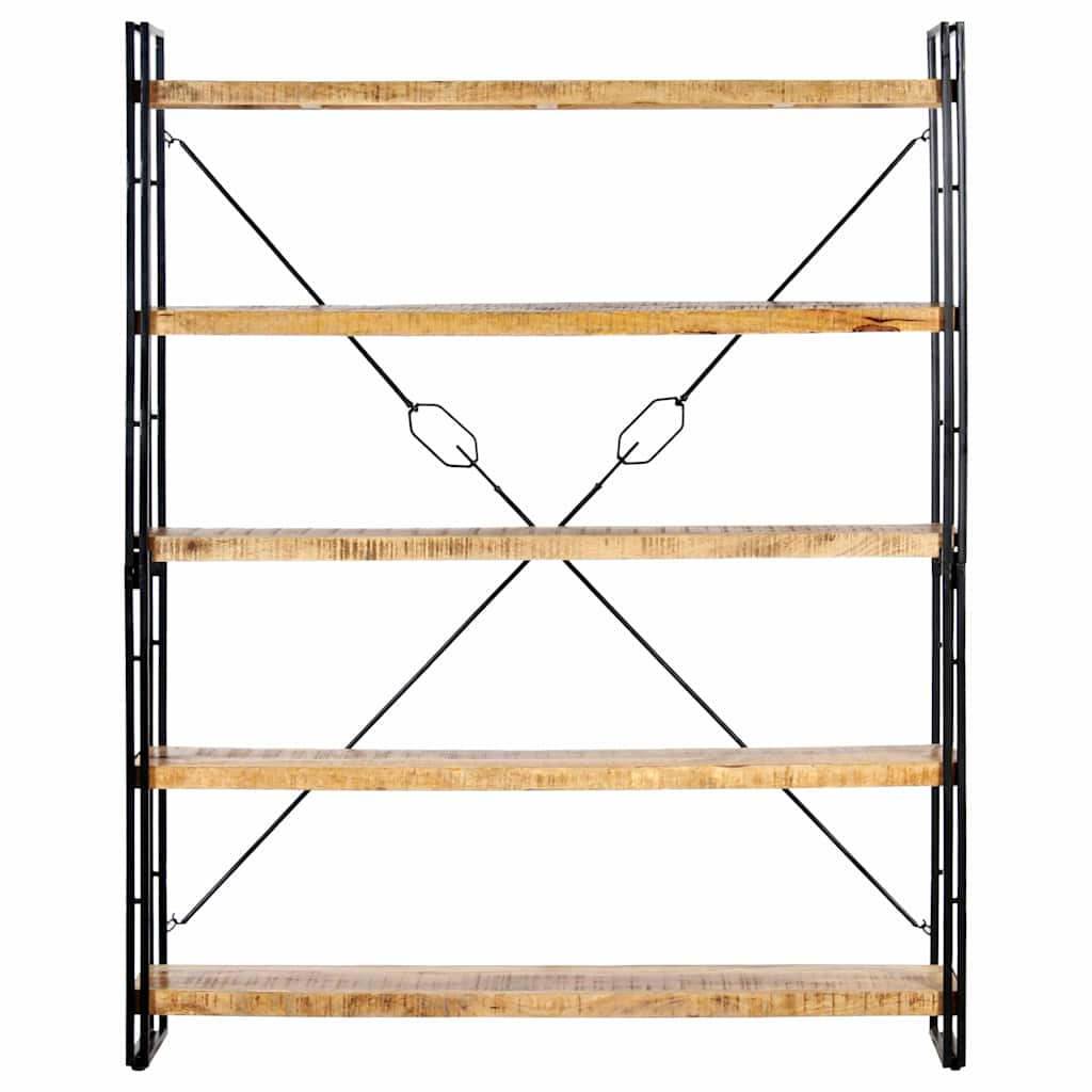 vidaXL 5-Tier Bookcase 140x30x180 cm Solid Mango Wood - Brown